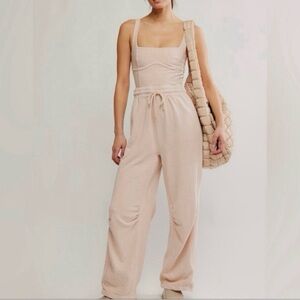 Free People Movement Inbound One Piece Jumpsuit Size XS In Light Pink